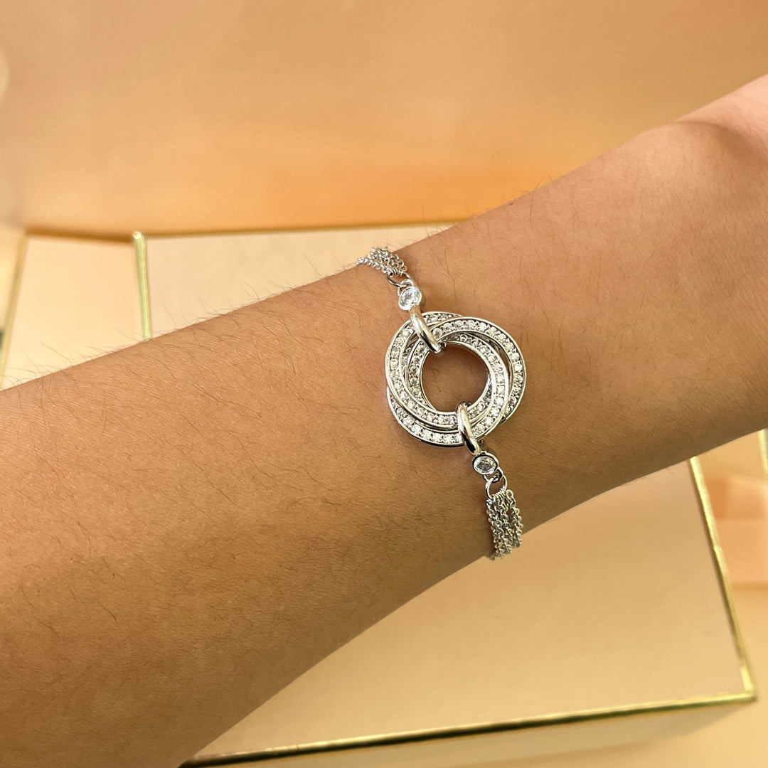 Silver zircone bracelets