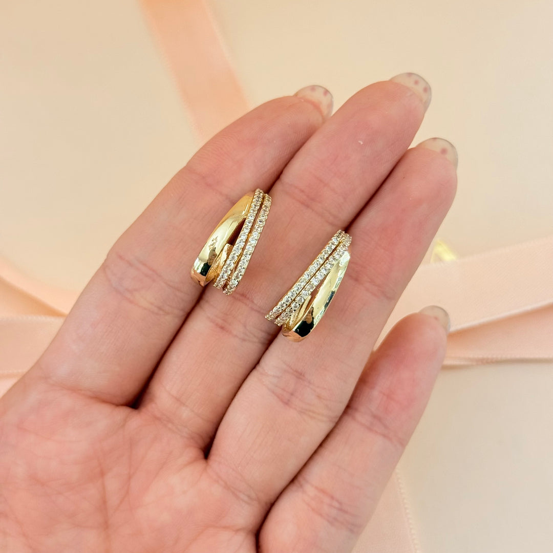Half hoops gold plated zircone