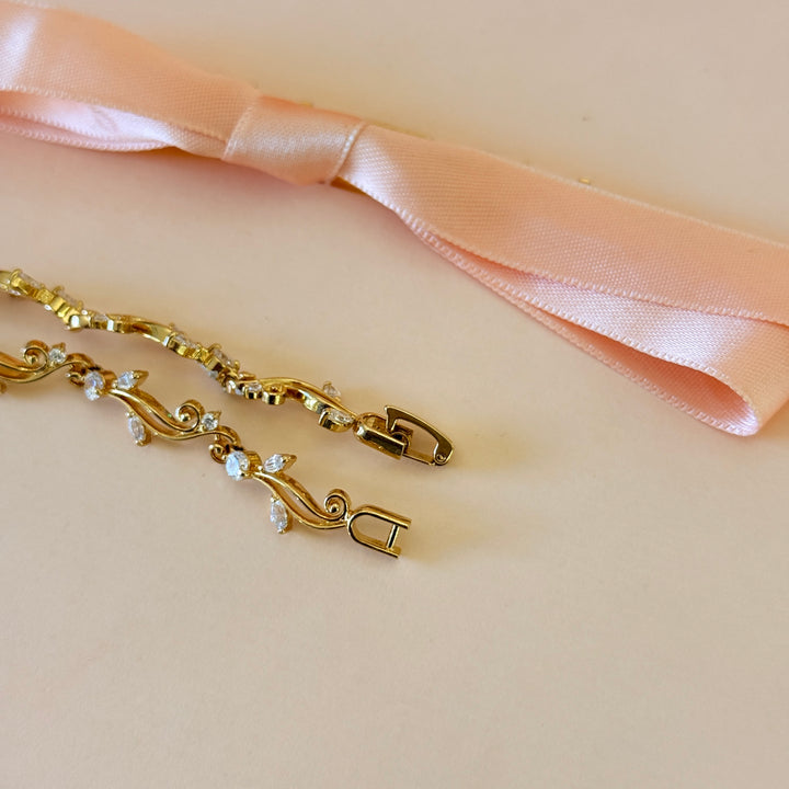 Zircone marquise gold plated bracelet
