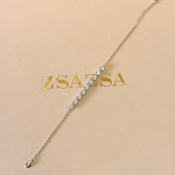 Dainty zircone silver bracelet
