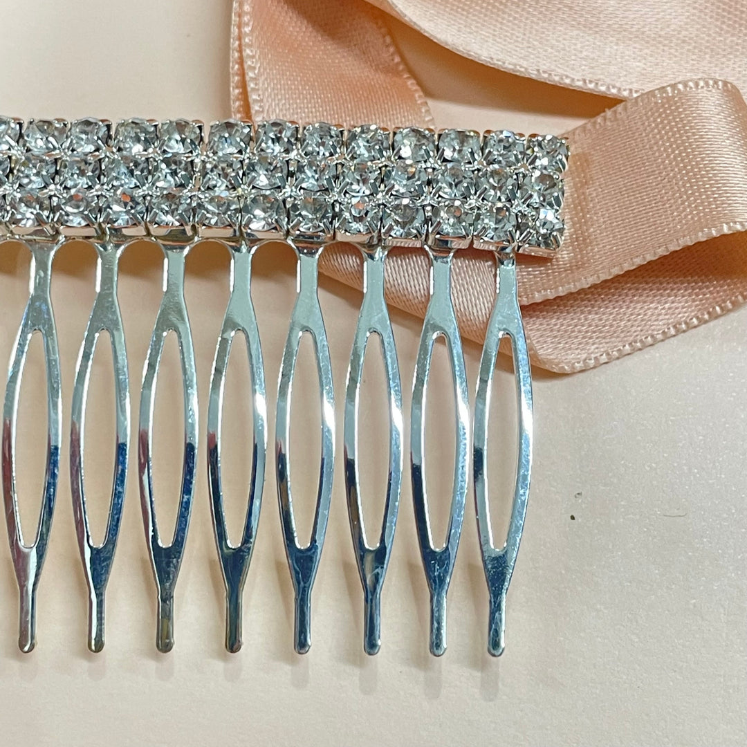 3 row simple comb in silver or rose gold & gold