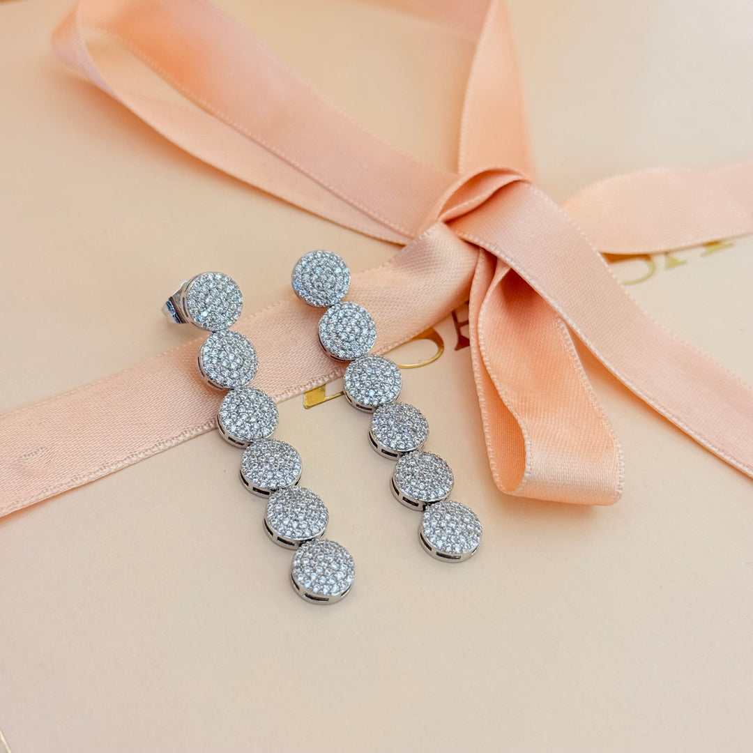 Rounds silver zircone earrings