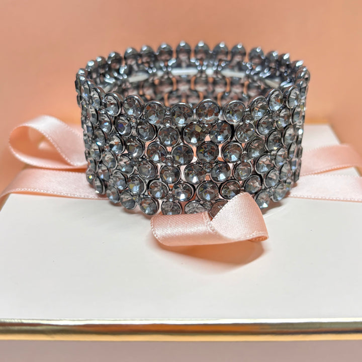 Grey rhinestone bangle