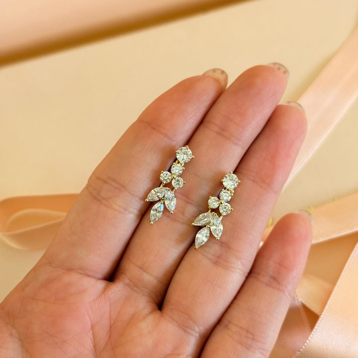 Marquise zircone gold plated earrings