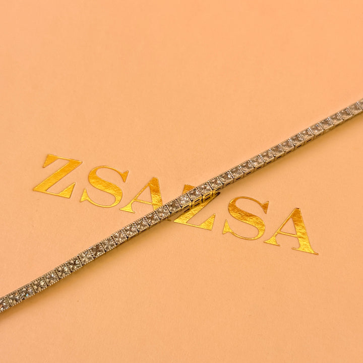 Dainty Square zircone silver bracelet