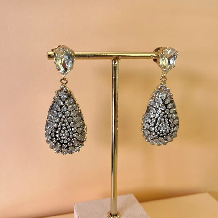 Swarovski crystals Teardrop gold plated earrings