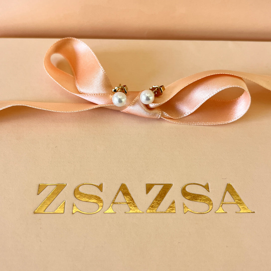 White Mallorca pearls gold plated set