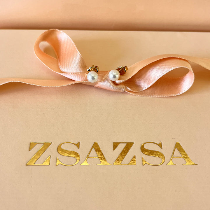 White Mallorca pearls gold plated set