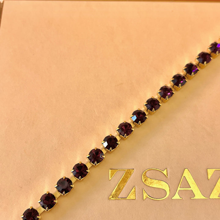 Purple Swarovski crystals bracelet