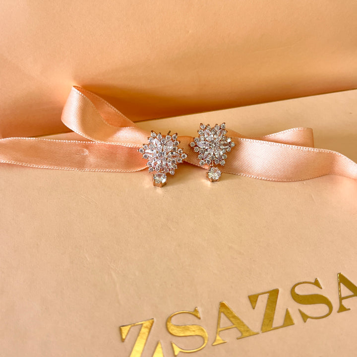 Marquise zircone rose gold plated earrings