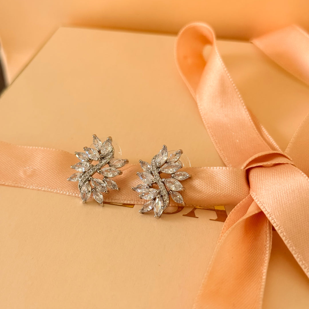 Marquise zircone silver earrings