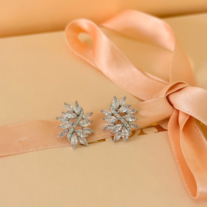 Marquise zircone silver earrings