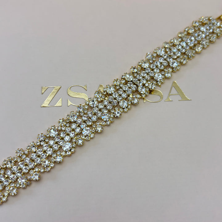 Rhinestone gold bracelet