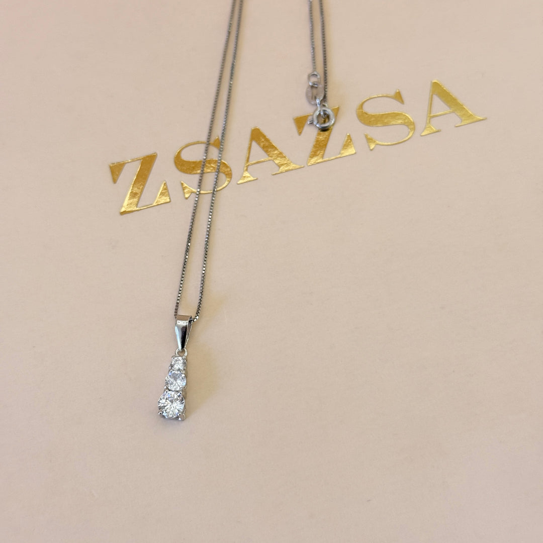 Trilogy zircone sterling silver pendant