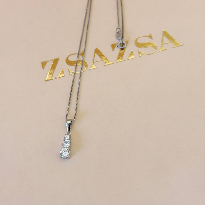Trilogy zircone sterling silver pendant