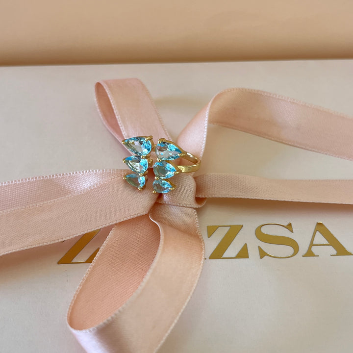 Turquoise zircone studs & ring