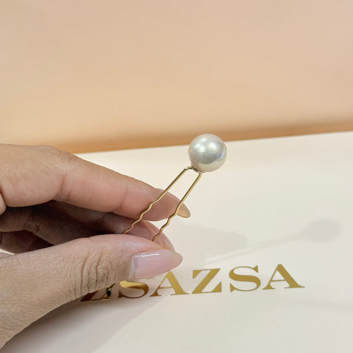 Pearl Simple hair gold pin