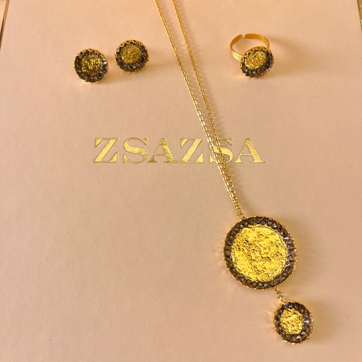 Handmade Brown gold plated set
