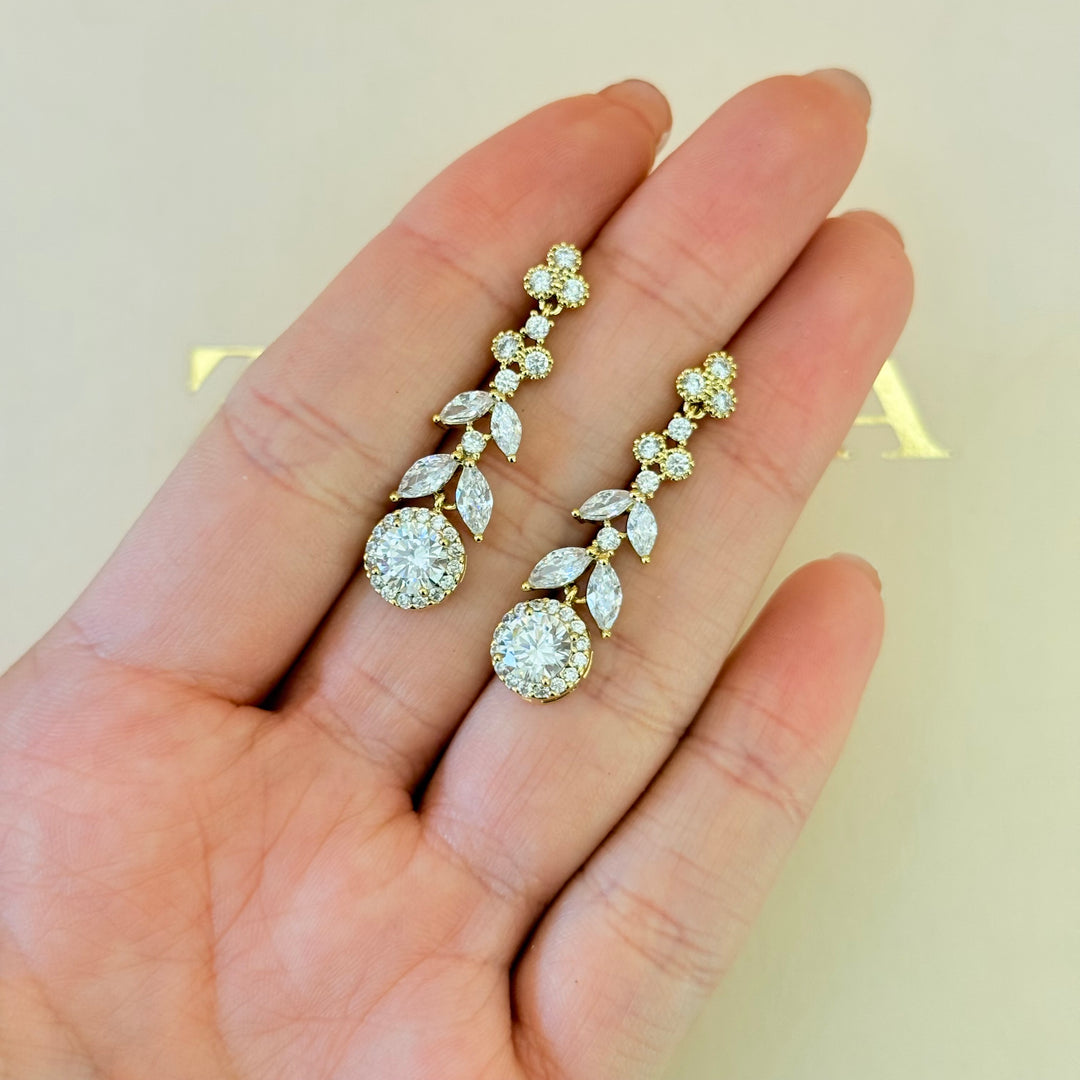 Marquise zircone gold plated set