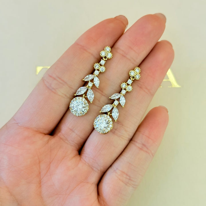 Marquise zircone gold plated set