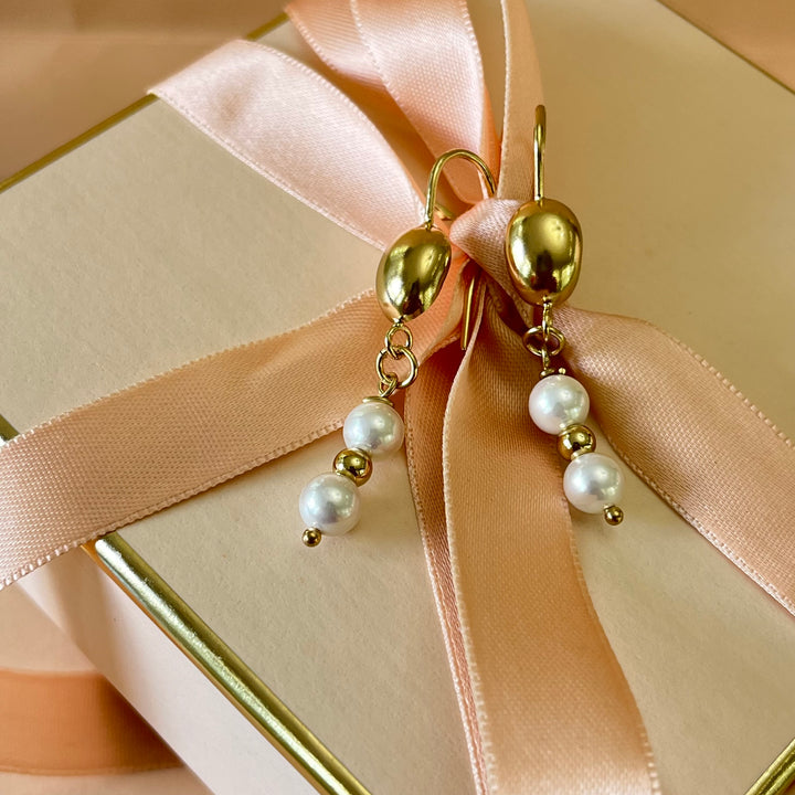 Heart gold & pearls set