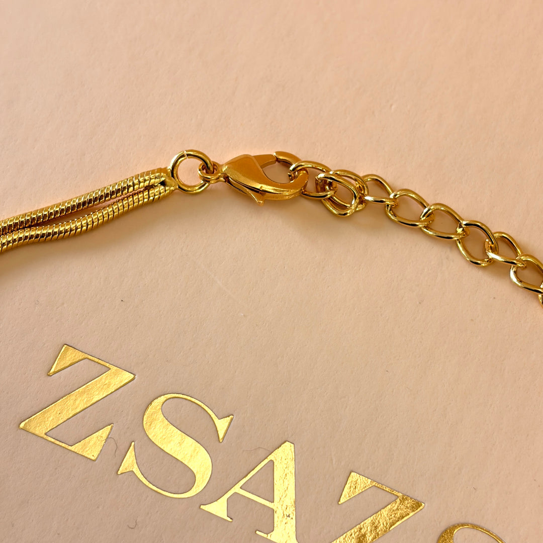 Handmade Oval Shapes Statement Gold Necklace | Gold Plated | ZsaZsa
