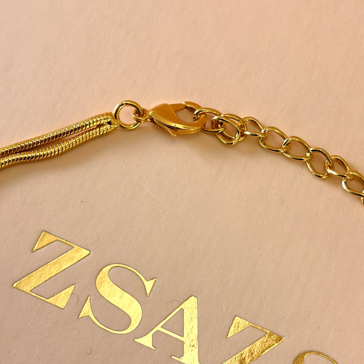 Handmade Oval Shapes Statement Gold Necklace | Gold Plated | ZsaZsa