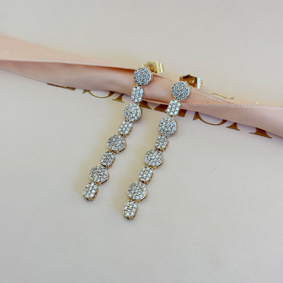 Mixed of shapes zircone gold plated earrings