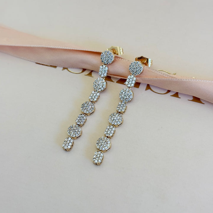 Mixed of shapes zircone gold plated earrings