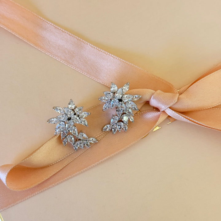 Marquise zircone silver earrings