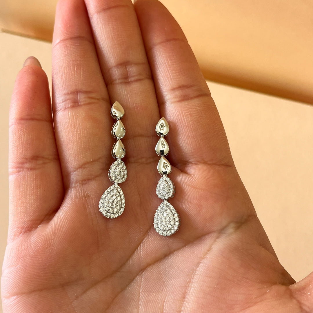 Teardrop zircone Sterling silver set