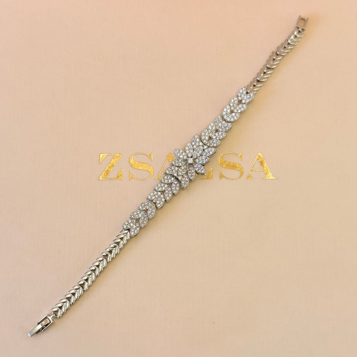 Marquise zircone silver bracelet