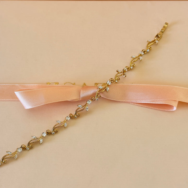 Zircone marquise gold plated bracelet