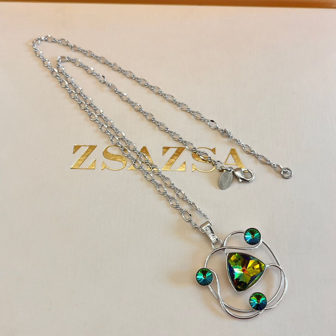 Watermelon Swarovski crystals pendant