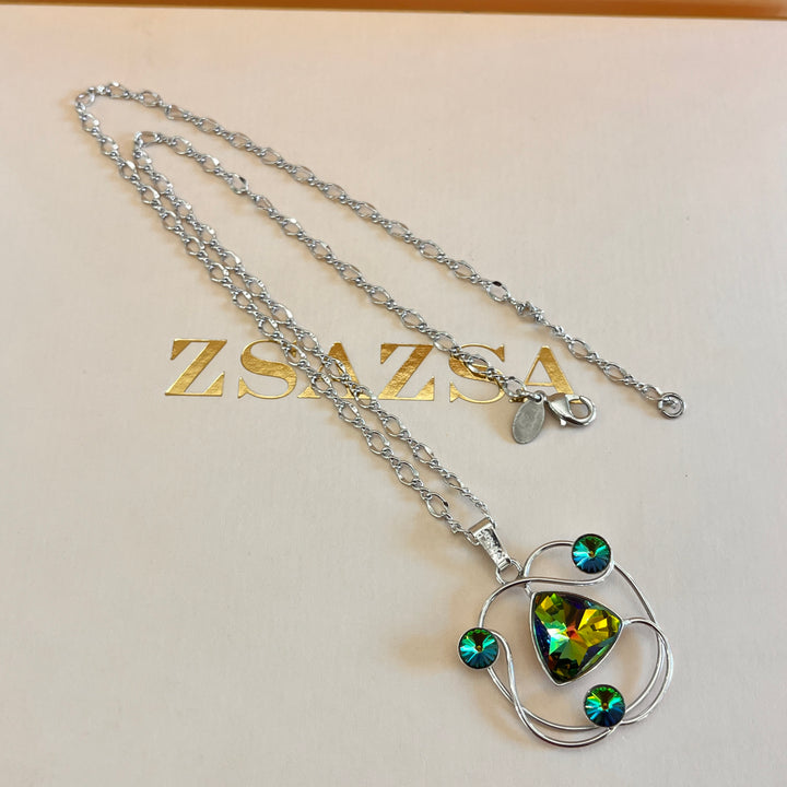 Watermelon Swarovski crystals pendant