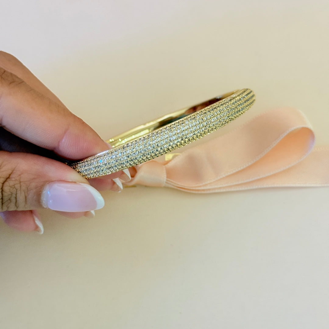 Zircone sparkling gold plated bangle