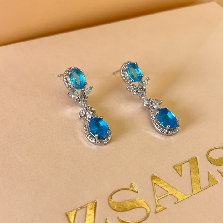 Turquoise Swarovski crystals earrings