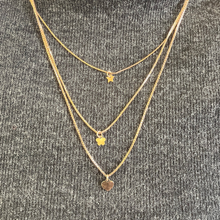Rose Gold plated 3 rows necklace