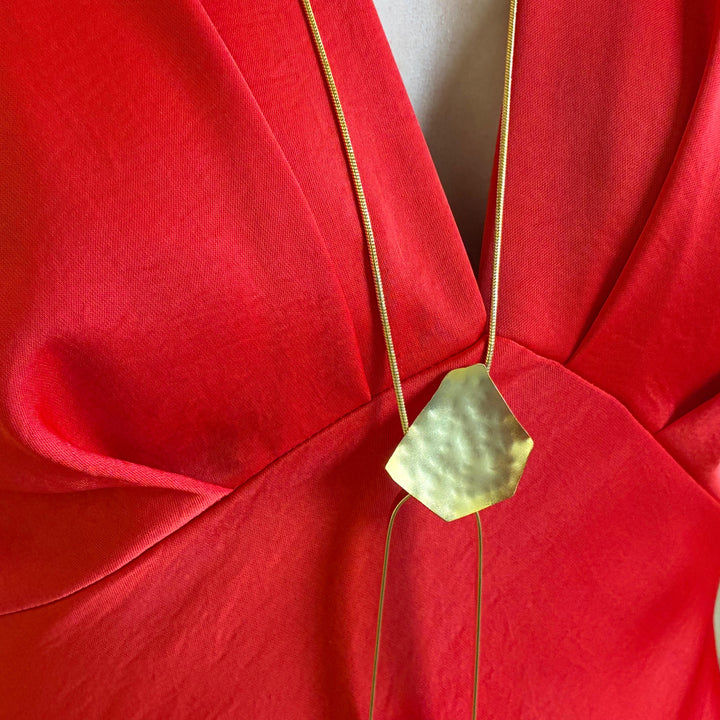 Gold handmade long necklace