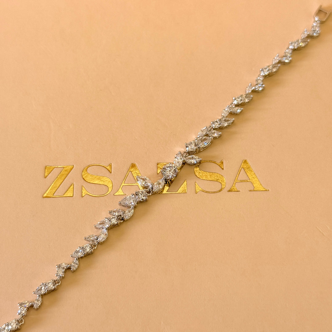 Marquise zircone silver bracelet