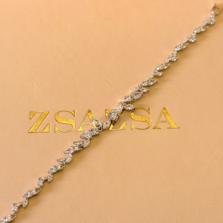 Marquise zircone silver bracelet