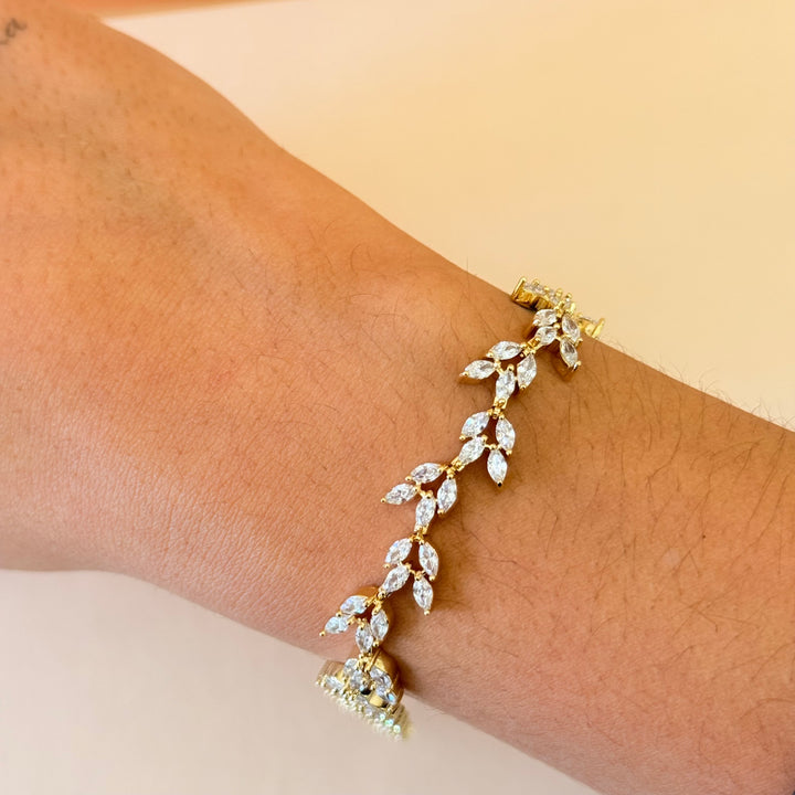 Marquise zircone gold plated set