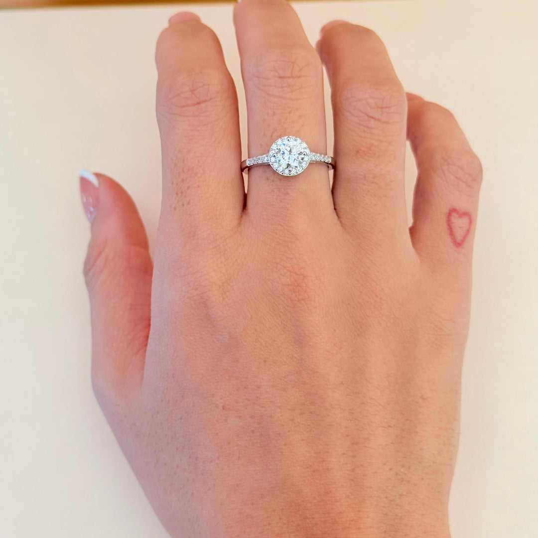 Round zircone sterling silver set