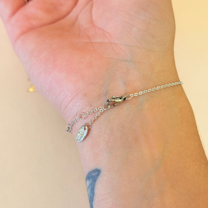 Zircone star silver finger bracelet