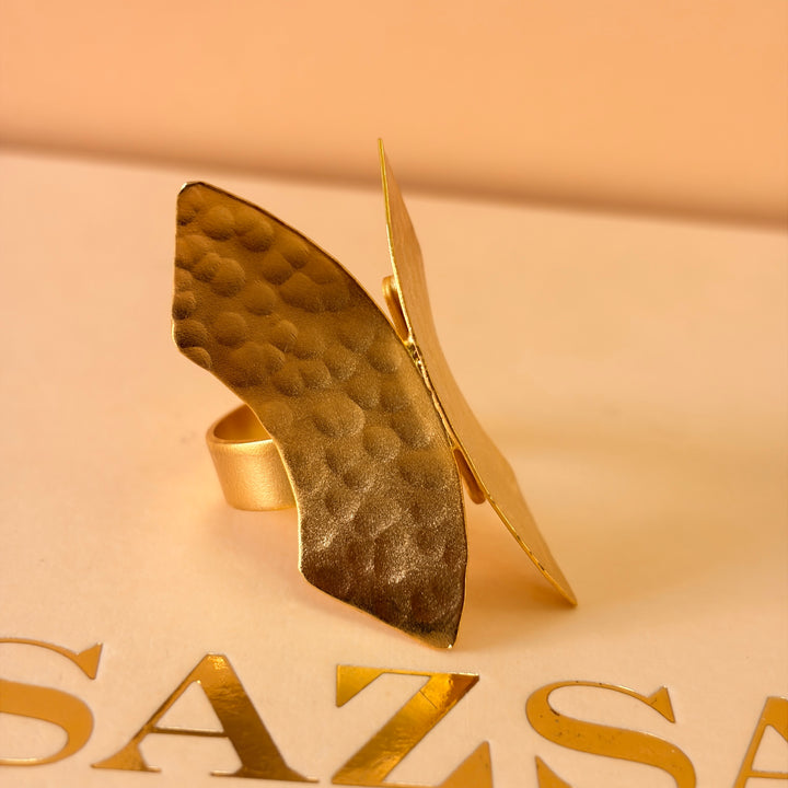 Handmade Wing Gold Ring | Gold Plated | ZsaZsa