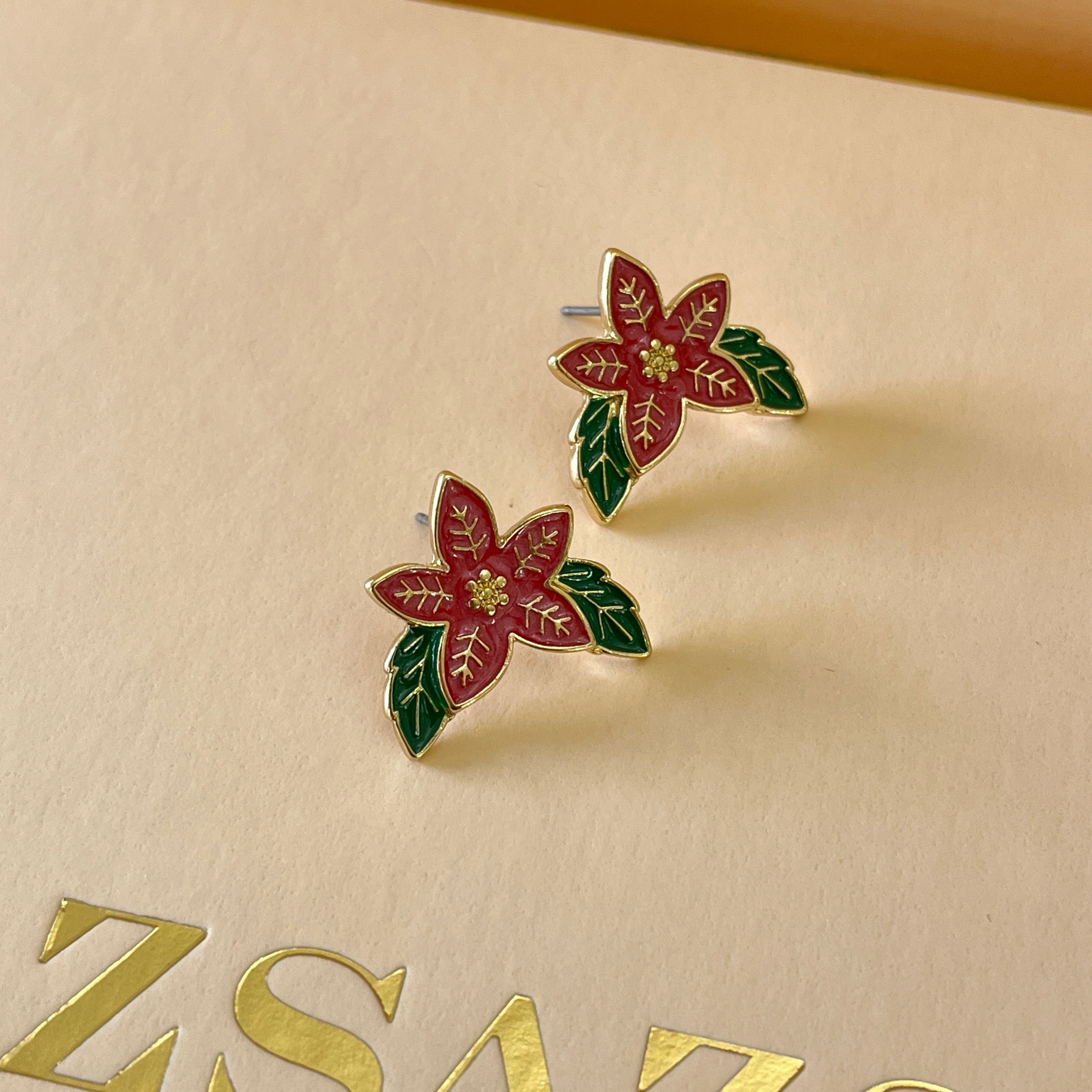 Christmas flower studs