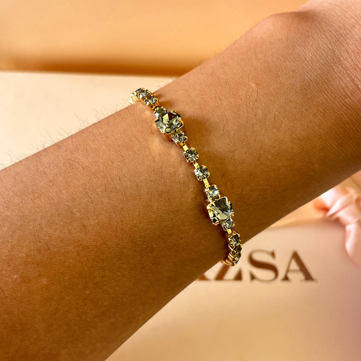 Grey preciosa crystals bracelet