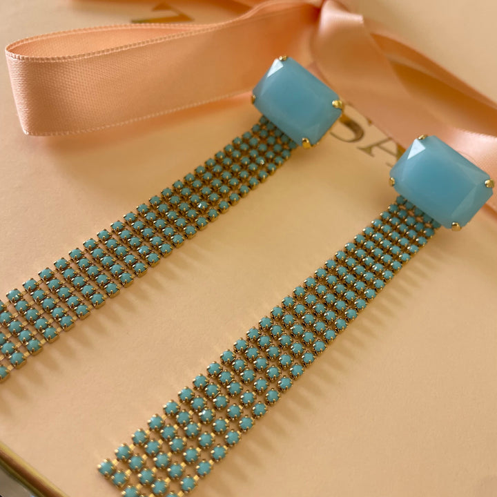 Fringe Swarovski crystals earrings