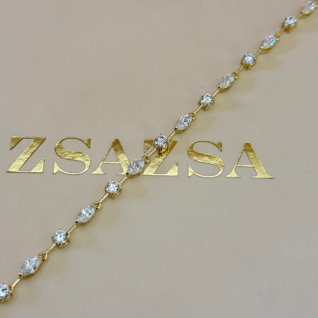 Teardrop zircone gold plated set