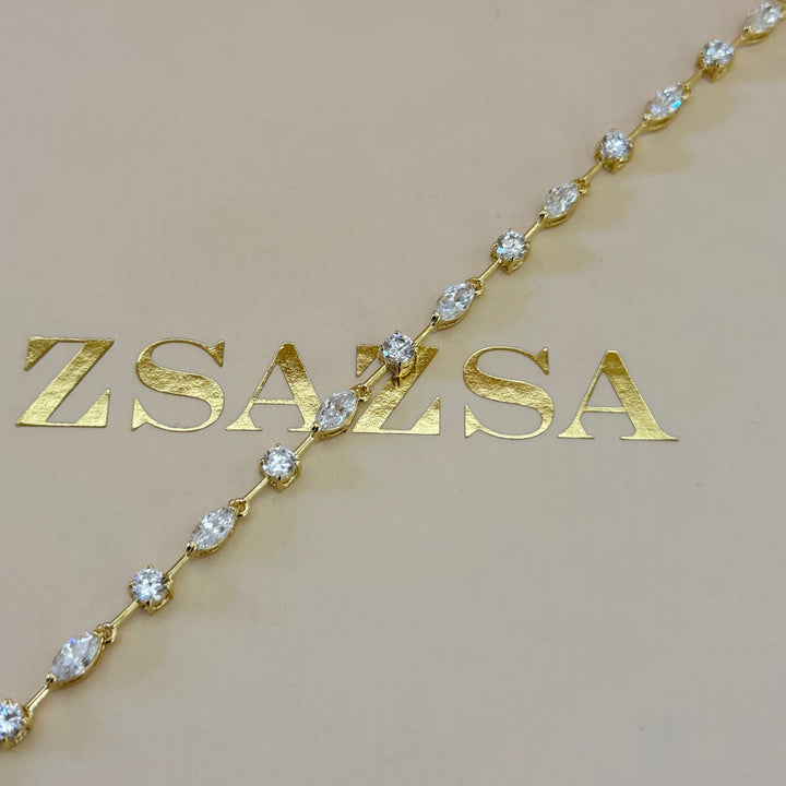 Teardrop zircone gold plated set